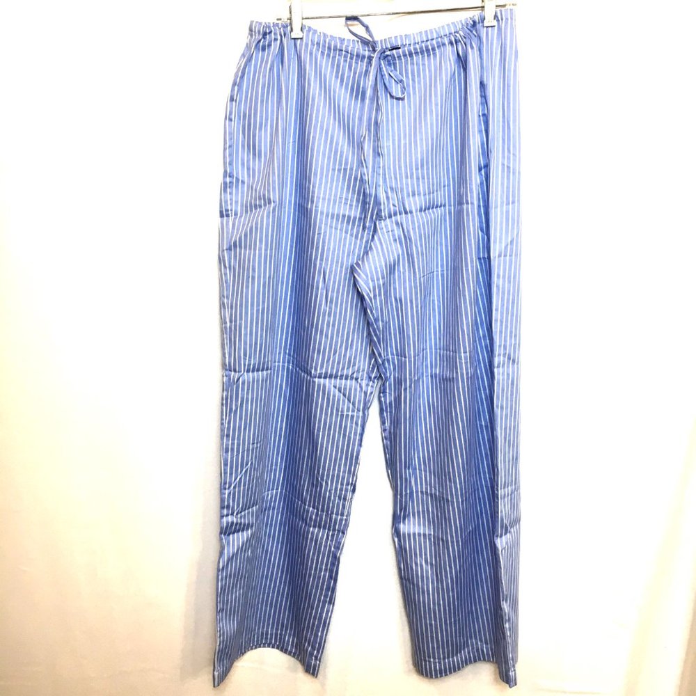 American Living Blue & White Striped Cotton Pajama Set with Contrast Piping - Picture 5 of 11